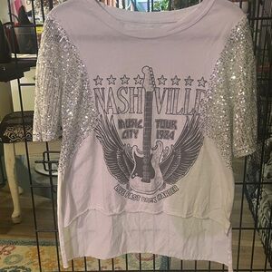 Ruby Moon Silver and White Graphic Tee